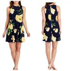 Anne Klein Navy Floral Shift Dress sz Medium